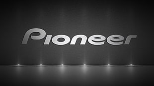 Pioneer logo, monochrome, pioneer (logo) HD wallpaper