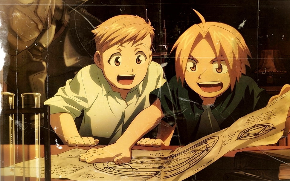 anime adventure movie, anime, Fullmetal Alchemist: Brotherhood, Elric Edward, Elric Alphonse HD wallpaper