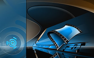 blue music illustration, Ubuntu, Studio Ubuntu, Linux, Stock Wallpaper