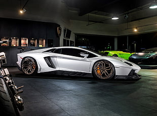 silver sports car, Lamborghini, Lamborghini Aventador, Lamborghini Reventon, car