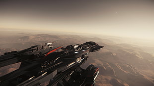 black and red aircraft, Star Citizen, Constellation Andromeda, space, spaceship