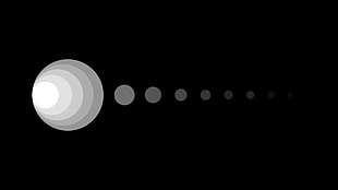 chronograph order of circle, space, planet, lights, circle