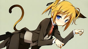female anime character with tail illustration