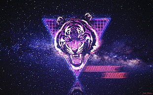 brown and black tiger head graphic illustration