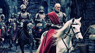 man riding on horse artwork, Tywin Lannister, Charles Dance, Game of Thrones HD wallpaper