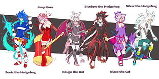 Sonic the Hedgehog anime version illustration, Sonic, Sonic the Hedgehog, Shadow the Hedgehog, humanized