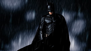 DC Batman, Batman, rain, MessenjahMatt, people