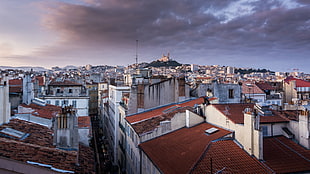 white-and-brown concrete building lot, cityscape, Marseille, morning HD wallpaper