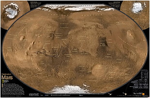 National Geographic Destination Mars map screenshot, Mars HD wallpaper