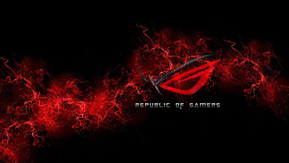 red and black Republic of Gamers digital wallpaper, ASUS, gamers, video games, PC gaming HD wallpaper