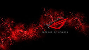 red and black Republic of Gamers digital wallpaper, ASUS, gamers, video games, PC gaming HD wallpaper