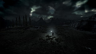 landscape photo of mountains during night time