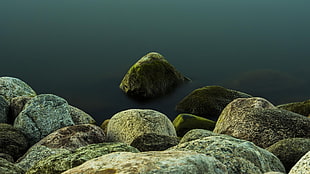 green stones, nature, landscape HD wallpaper