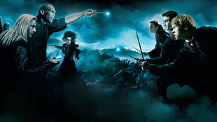 Harry Potter poster, Harry Potter, Lord Voldemort, Lucius Malfoy, Hermiona Granger HD wallpaper