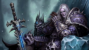 World of Warcraft Wrath of The Lich Kind Arthas digital wallpaper, World of Warcraft: Wrath of the Lich King,  World of Warcraft, video games, sword HD wallpaper