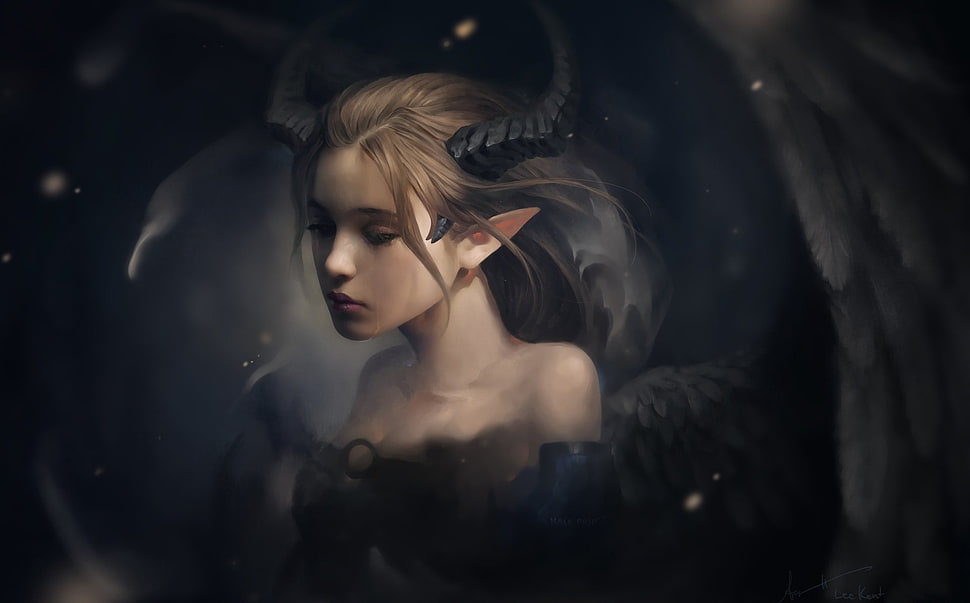 elf female character illustration HD wallpaper