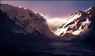 white mountain, ice, winter, mountains HD wallpaper