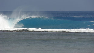 blue sea, sea, waves, water, nature HD wallpaper
