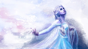 Disney Frozen Elsa wallpaper, Princess Elsa, artwork, Frozen (movie), animated movies