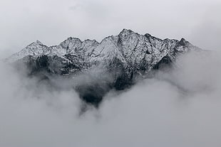 photo of snow-capped mountain, mountain top, nature, landscape, snowy mountain