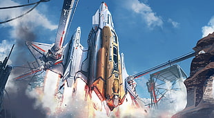 spacesheep illustration, science fiction, spaceship, artwork, Halo HD wallpaper