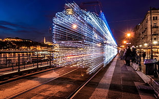 time lapse photography of train