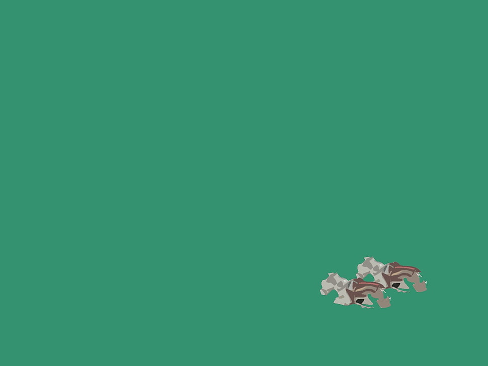 two gray-and-brown animals illustration, minimalism HD wallpaper