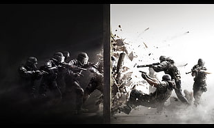 army forces and terrorist game wallpaper, video games, Tom Clancy, Rainbow Six: Siege