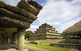 gray triangular concrete temple, architecture, building, Mexico, pyramid