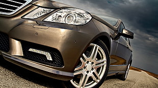 brown sedan HD wallpaper