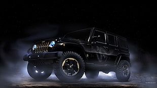 black Jeep Wrangler, Jeep Wrangler, Jeep, car, vehicle