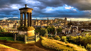 brown city skyline, cityscape, building, UK, Edinburgh