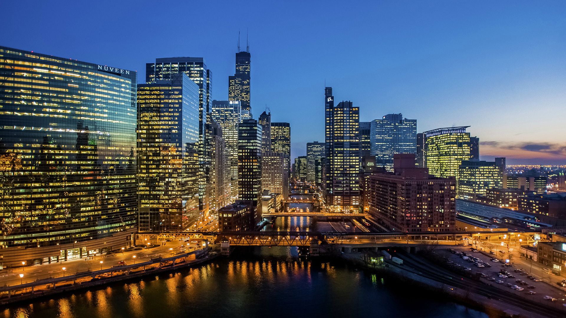 black skyscrapers, city, building, Chicago