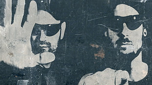 two men wearing sunglasses illustration