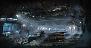 space ship interior movie still, science fiction, Star Citizen, spaceship, hangar HD wallpaper
