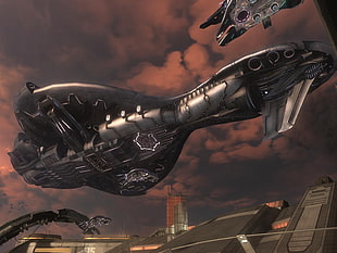 grey spaceship illustration, Halo, cruiser, Halo 3: ODST, warship