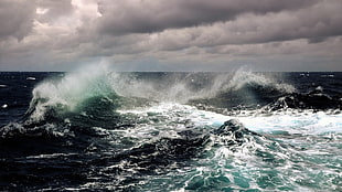 ocean waves, sea, water, horizon, sky HD wallpaper