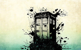 telephone booth painting HD wallpaper