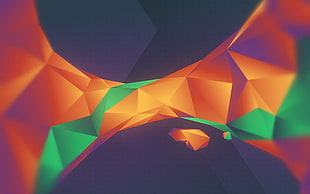 orange 3D wallpaper, KDE, plasma