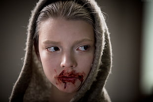 girl with blood on her mouth