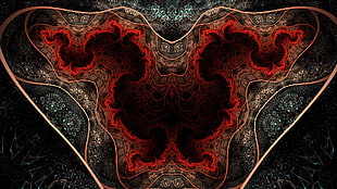 black and brown artwork, fractal, abstract