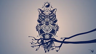 painting of owl HD wallpaper