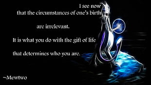 Pokemon Mewtwo quote digital wallpaper, quote, Fractalius, text, typography HD wallpaper