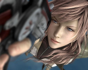 Final Fantasy character screenshot, video games, Final Fantasy XIII, Claire Farron HD wallpaper