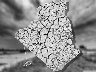 2020 text dry soil, Algeria, map, dry 