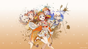 anime character wallpaper, Love Live! Sunshine, colorful