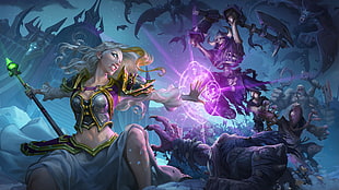 video game digital wallpaper, Hearthstone: Heroes of Warcraft, Knights of the frozen throne, Jaina Proudmoore, video games
