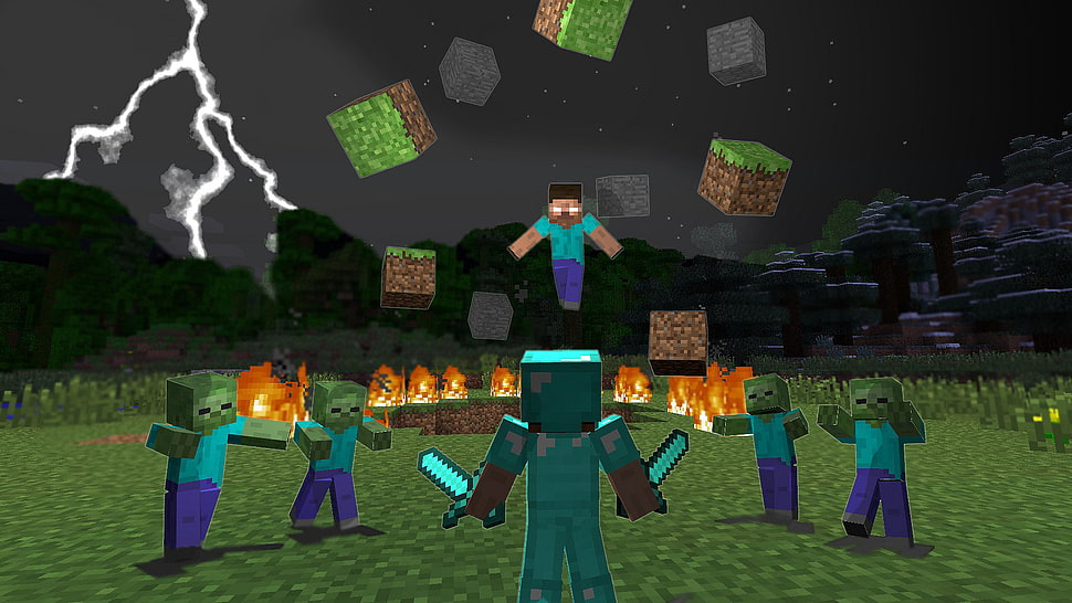 Minecraft game application HD wallpaper
