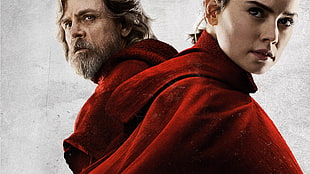 red hooded cape, Star Wars: The Last Jedi, Star Wars, Luke Skywalker, Rey (from Star Wars) HD wallpaper