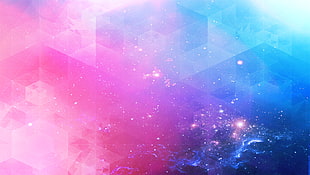 blue and pink poster HD wallpaper